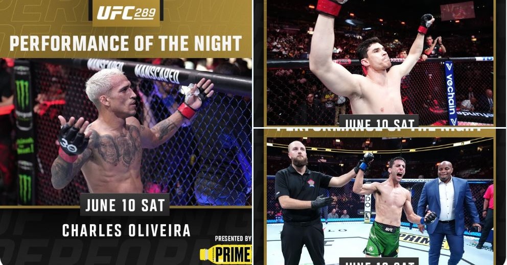 Оливейра, Мало и Ерчег спечелиха индивидуалните награди на UFC 289