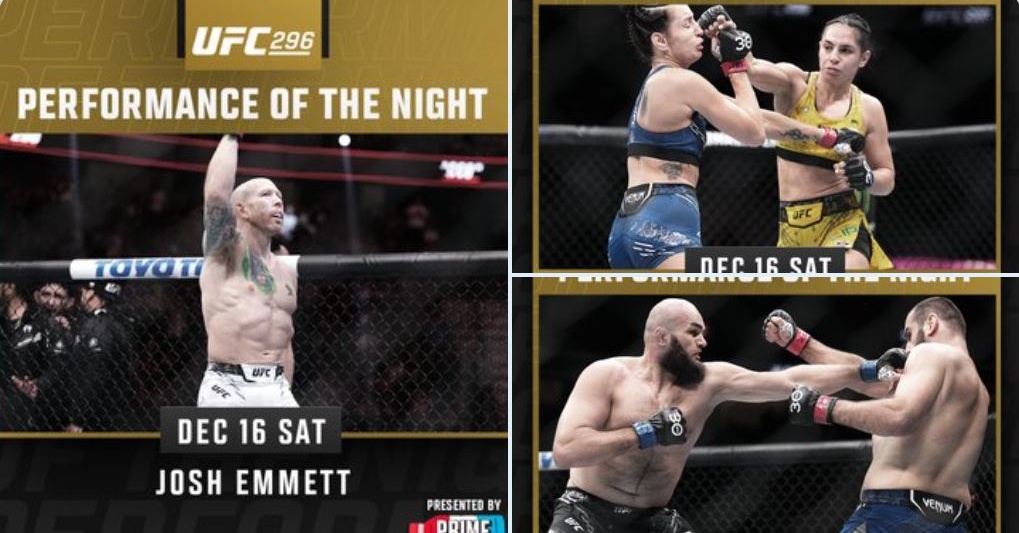 Женски бой спечели приза за „Мач на вечерта“ в UFC 296