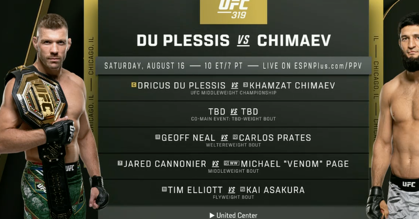 Обявена е основната карта на UFC 319 – с едно голямо изключение