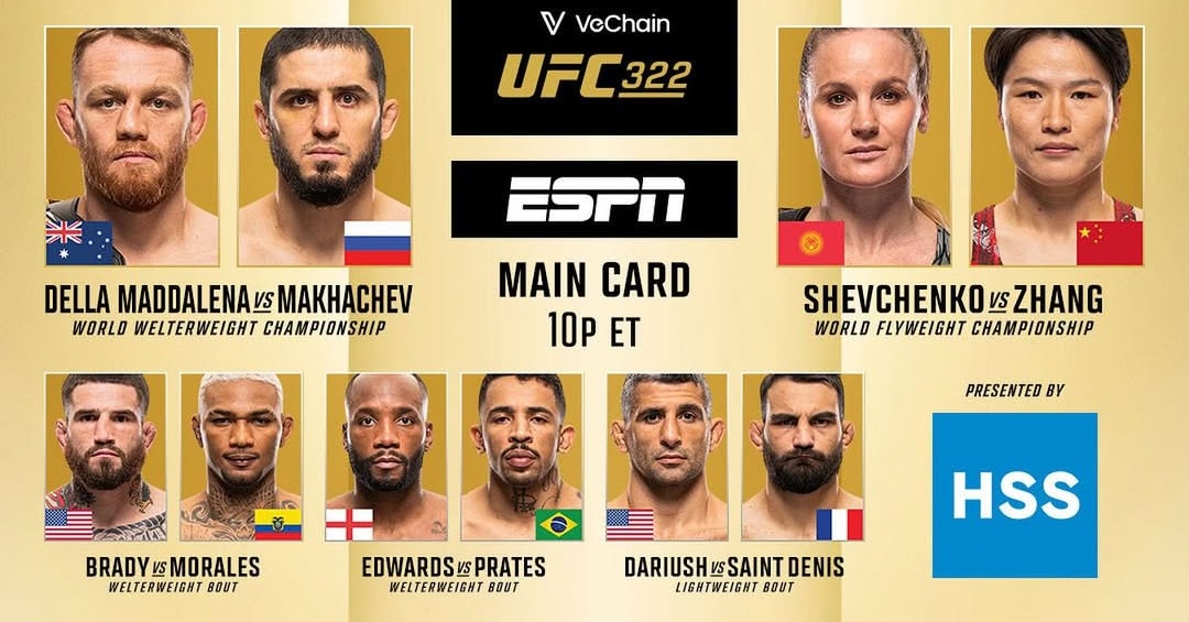 Резултати от UFC 322